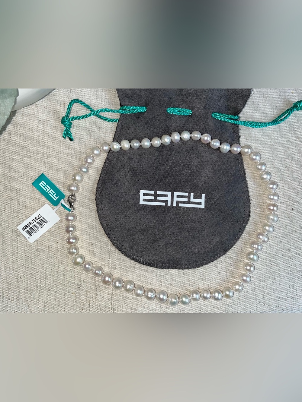 NWT EFFY Sterling Silver 7-8 mm Freshwater Pearl Necklace 18in. - Picture 4 of 7